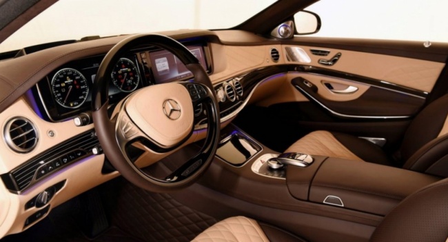 Mercedes Maybach S600, руль, салон