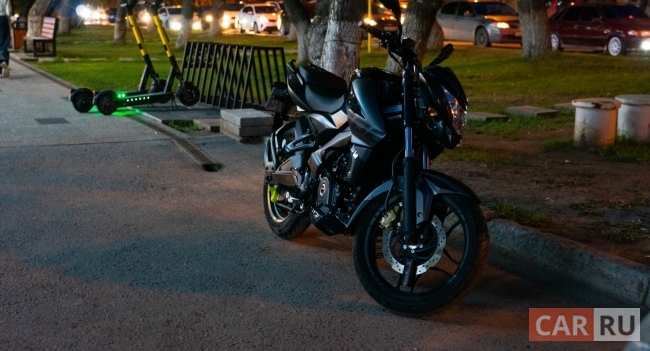 мотоцикл, черный, припаркован