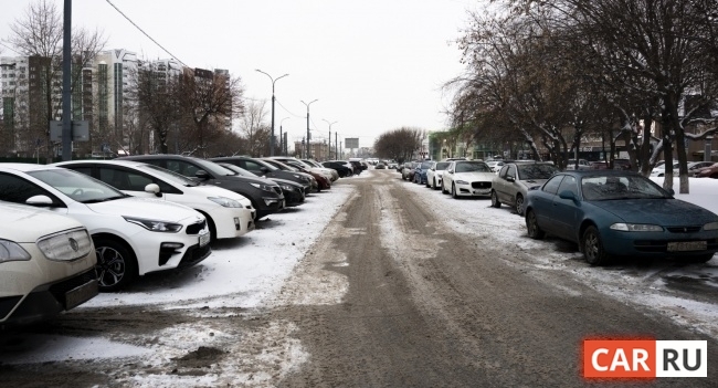 город, зима, парковка, дорога