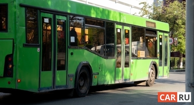 автобус, город, общественный транспорт, зеленый