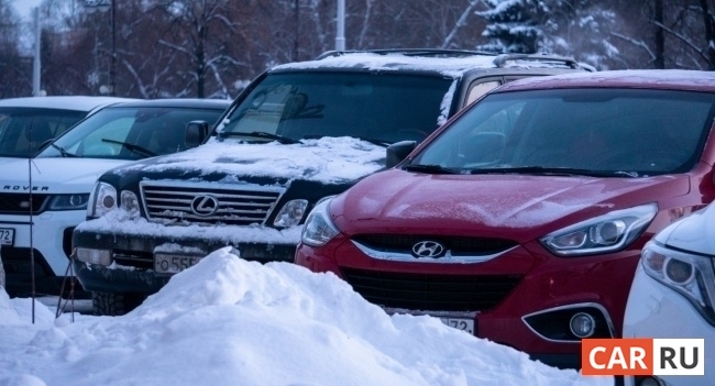 машины, снег, сугроб