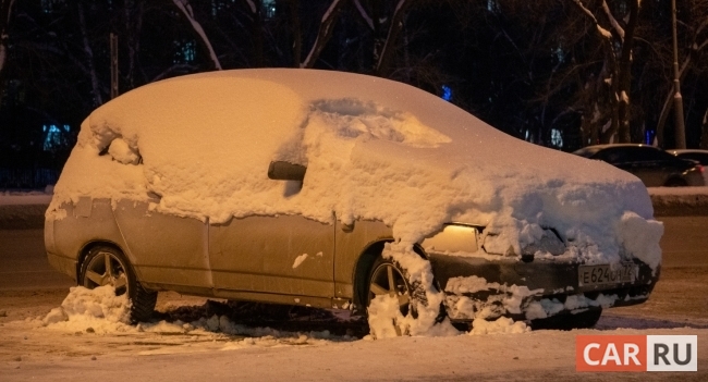 машина, снег, засыпано снегом