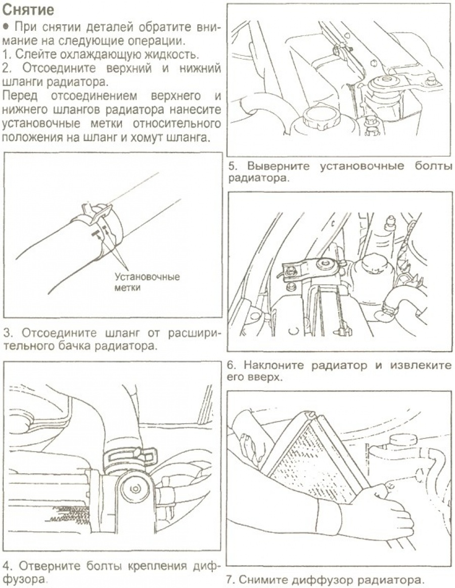 Снятие радиатора Старекс