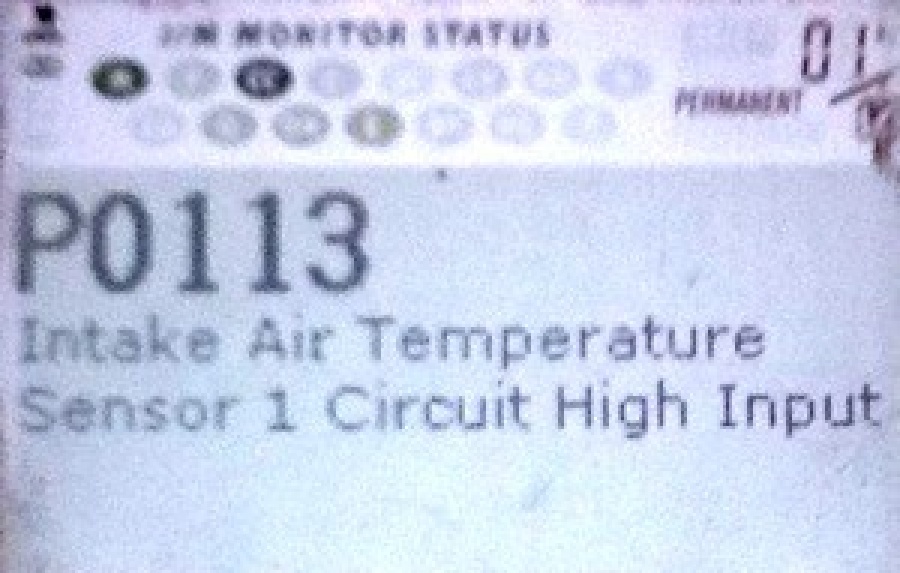 Отказ датчика температуры всасываемого воздуха в двигатель